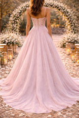 Madelyn | Embroidered Bodice Glitter Tulle Maxi Wedding Guest Dress — image 2