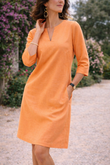 Margaret | Women V-Neck Mini Dress — Orange, image 4