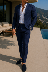 Mitchell | Tailored Two Piece Suit Set with Blazer and Slim Fit Trousers — Navy, image 1