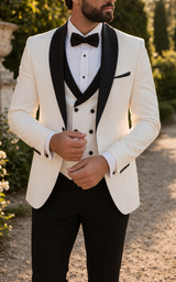 Otis | Men’s Three Piece Tuxedo Style Wedding Suit with Shawl Lapel — image 3