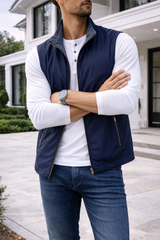 Owen | Men’s Lightweight Zip Up Bodywarmer — Navy, image 2