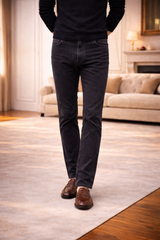 Paul | Tapered Leg Denim Jeans with Minimal Pocket Design — Black, image 3