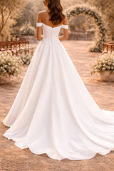 Quinn | Off Shoulder Structured Bodice Maxi Wedding Dress — image 2