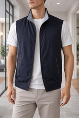 Sam | Men’s Lightweight Zip Front Bodywarmer — Navy, image 2