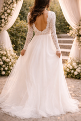 Skye | Lace Bodice Long Sleeve Maxi Wedding Dress — image 2