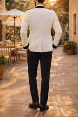 Teddy | Double Breasted Contrast Lapel 2 Piece Wedding Suit Set — image 2