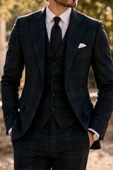 Tobias | Men’s Three Piece Check Tailored Wedding Suit — image 3